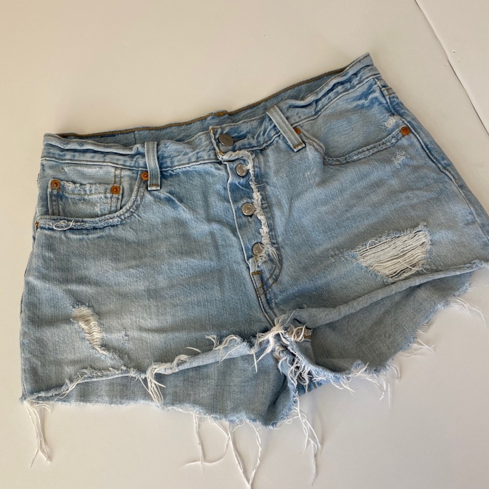 Levi’s Unique Button Front Distressed Shorts - image 2
